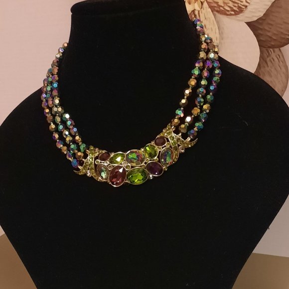 HEIDI DAUS MULTI-COLOR CRYSTAL x-Design collar - Picture 1 of 3
